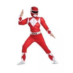 Tenue Rouge De Power Rangers Musclé Pour Enfant