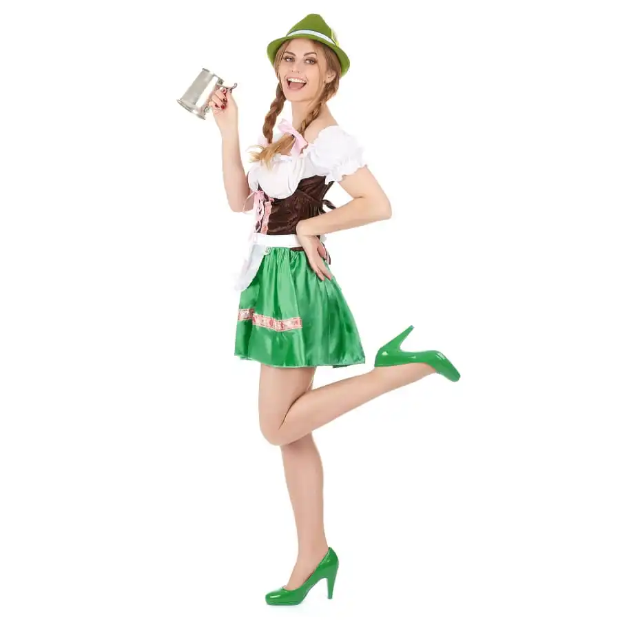 Tenue Verte De Serveuse Bavaroise Avec Corset 2 Tenue Verte De Serveuse Bavaroise Avec Corset – Image 2