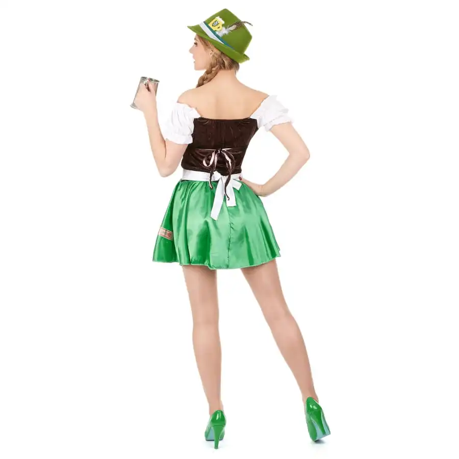 Tenue Verte De Serveuse Bavaroise Avec Corset 3 Tenue Verte De Serveuse Bavaroise Avec Corset – Image 3
