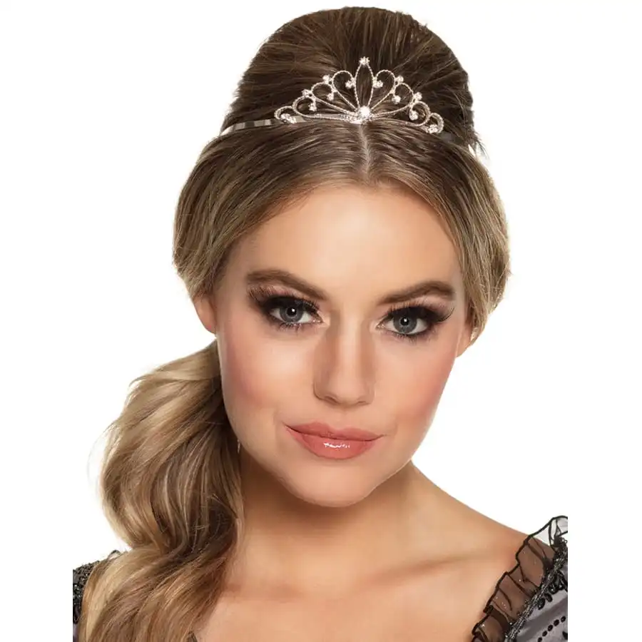 Tiare Argentée Avec Effet Diamant Brillant 1 Tiare Argentée Avec Effet Diamant Brillant