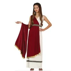 Toge Blanche De Romaine Pour Ado Avec Drapé Rouge