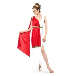 Toge De Romaine Blanche Et Drapé Rouge