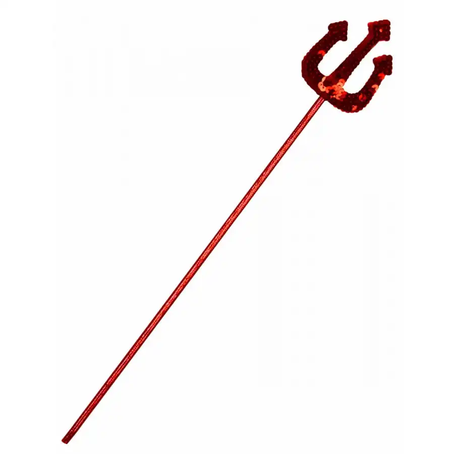 Trident Rouge Avec Sequins De 40cm 1 Trident Rouge Avec Sequins De 40cm