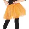 Tutu Orange Fille En Tulle Pailleté Argenté