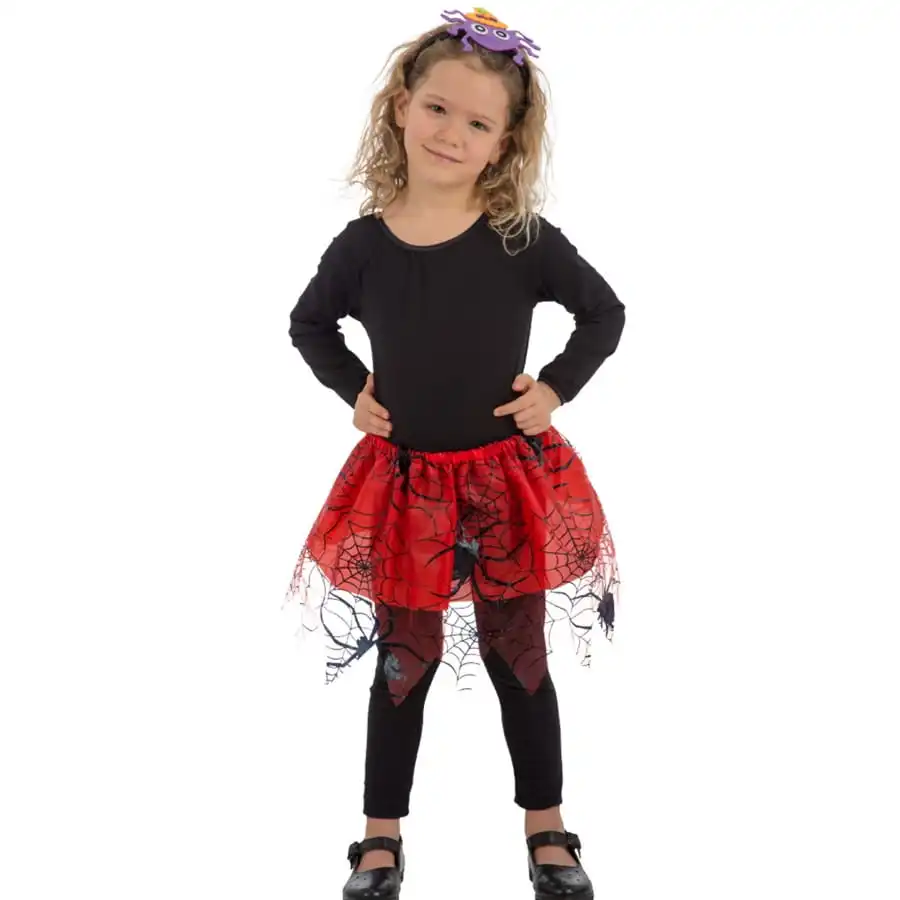 Tutu Rouge Décoré D'araignées, Pour Enfant 1 Tutu Rouge Décoré D'araignées, Pour Enfant