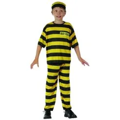 Uniforme Rayé Jaune Et Noir D'enfant Prisonnier