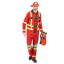Uniforme Rouge De Pompier Pour Adulte